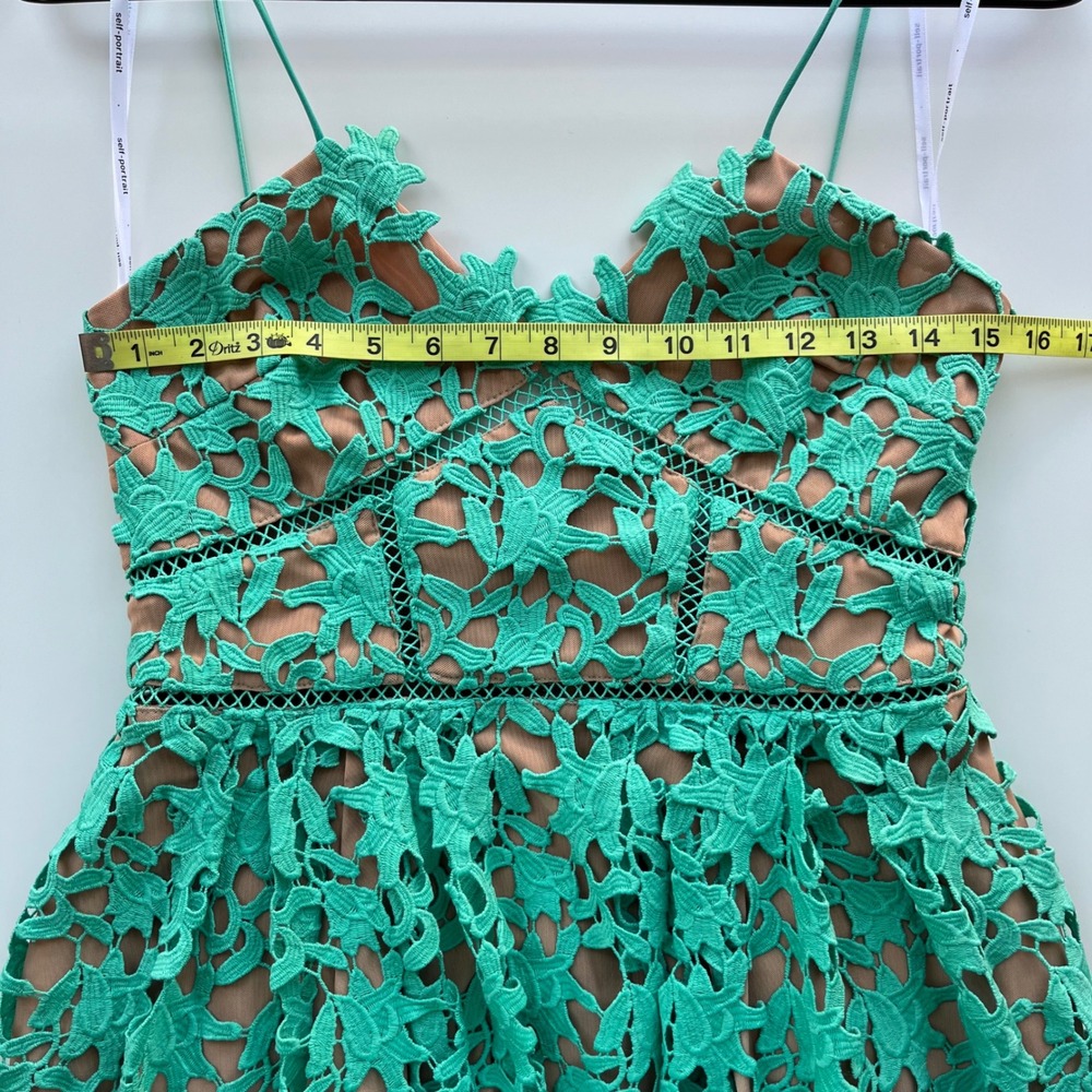 Self-Portrait Azaelea Midi Dress Spearmint Green Womens 6 - Picture 14 of 15